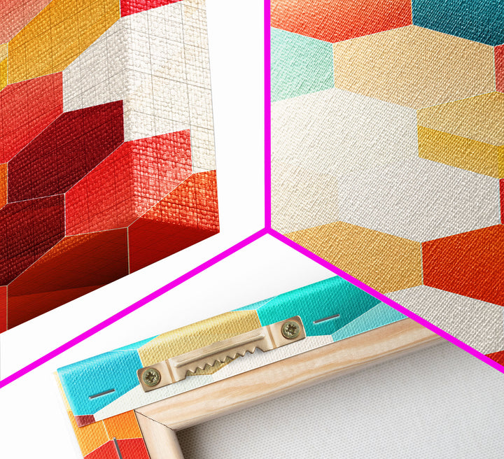 Mid Century Art Print, Framed Modern Art, Geometric Art, Mid Century Modern Wall Art, Colorful Art, MCM Style Canvas Art