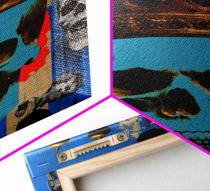 Skull With The Gold Crown, Framed Canvas Print, Unique Fantasy Undead Wall Art