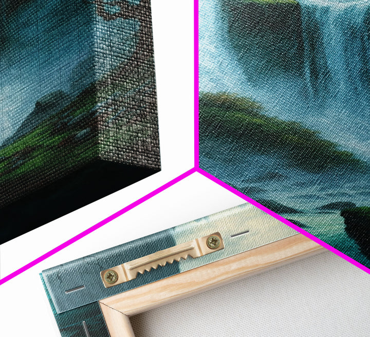 Fantasy Waterfall Oil Painting Canvas Print, Framed Canvas Art, Living Room Wall Decoration