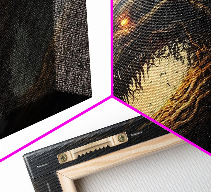 Forest Dragon Nidhogg, Norse Mythology, Framed Canvas Print, Fantasy Dragon Art, Fantasy Decor