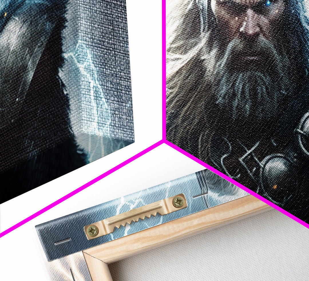Thor Art, God of Thunder, Framed Canvas Print, Norse Mythology Art,  Fantasy Art