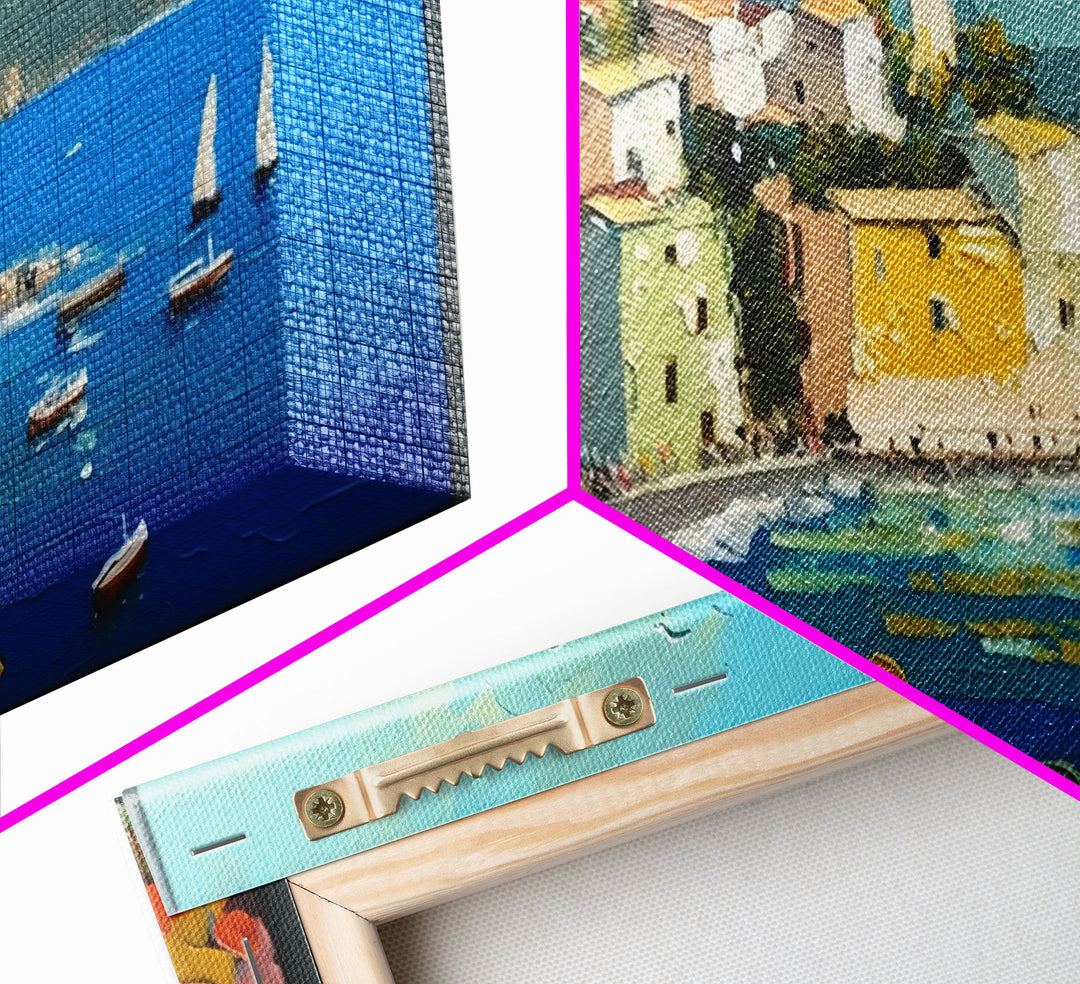 Positano Canvas Print Art, Framed Art, Amalfi Coast, Seascape Painting, Impressionist Art, Living Room Decor, Large Wall Art, Gift Ideas