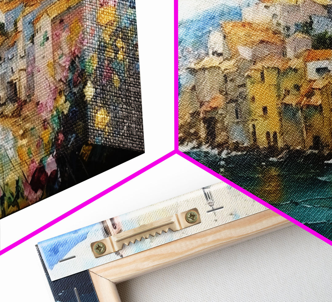 Italian Villa Art, Wall Art Prints, Amalfi Coast, Italy Art, Seascape Wall Art, Framed Canvas Print, Kitchen Wall Art, Wall Decor Art