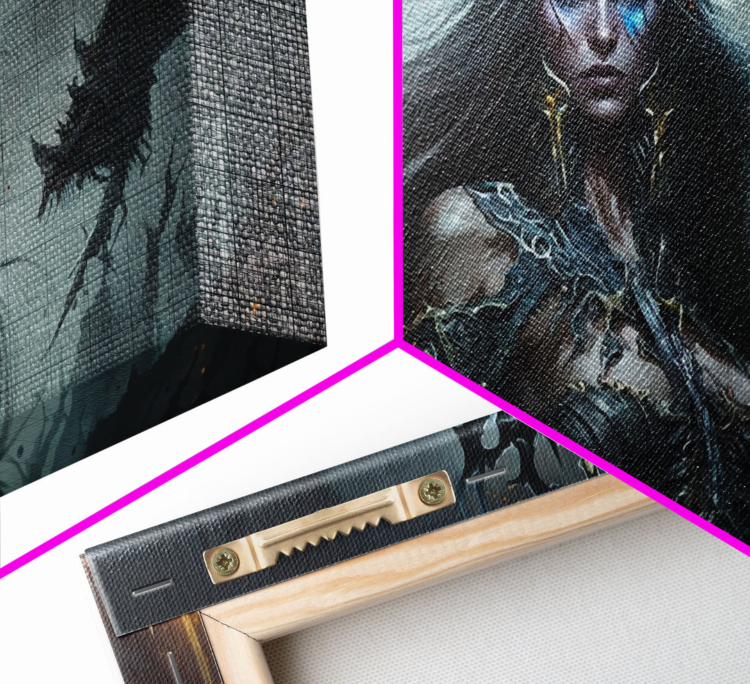 Hel, Goddess of Death, Framed Canvas Print, Norse Mythology Fantasy Art, Framed Canvas Print