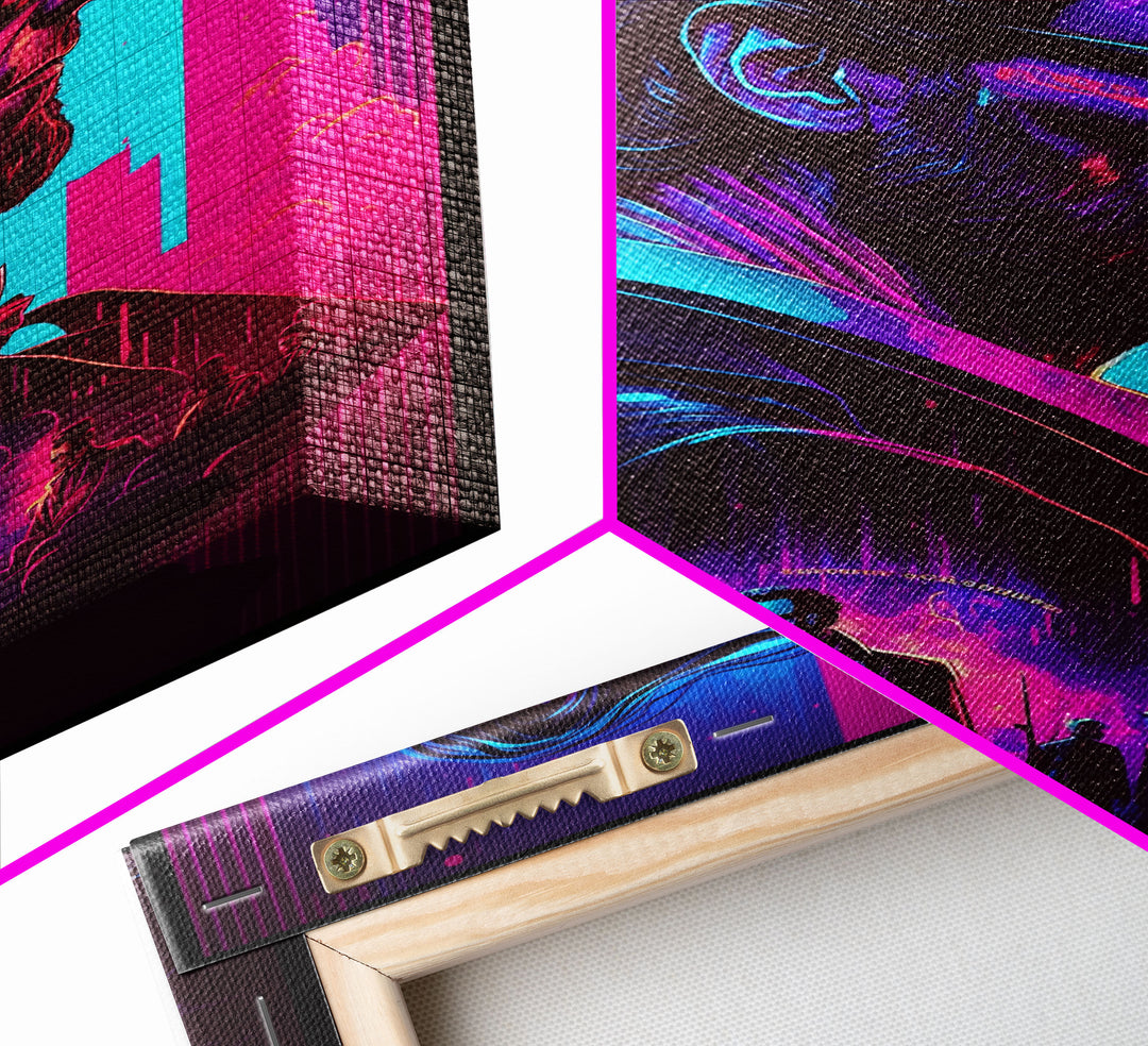 Synthwave Abraham Lincoln, Wall Art, Punk Rock Lincoln, Vampire Hunter, Goth Art, Retro Vibes Wall Art