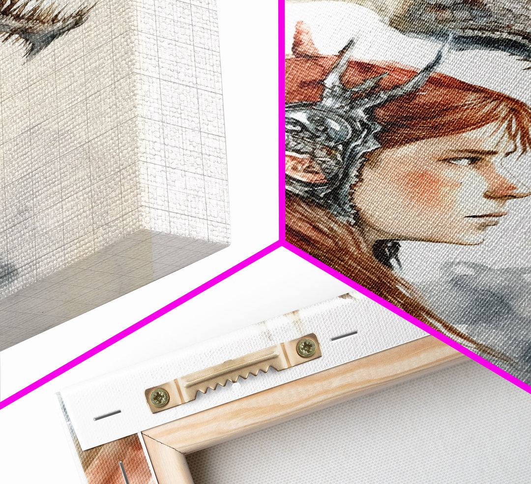 The Dragon Girl, Dragon Painting Canvas Print, Dragon Art, Fantasy Art, Fantasy Painting Wall Art, Girl and Her Dragon, Gamer Gift Wall Deco