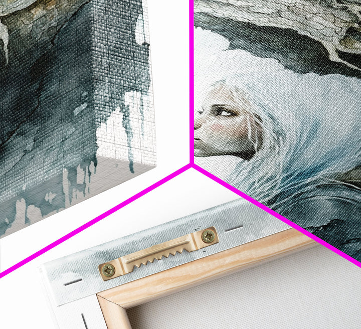 The Girl and Her Dragon, Wall Art, Fantasy Art, Art Print, Framed Canvas Art, Canvas Print, Gamer Decor, Gamer Girl Gift
