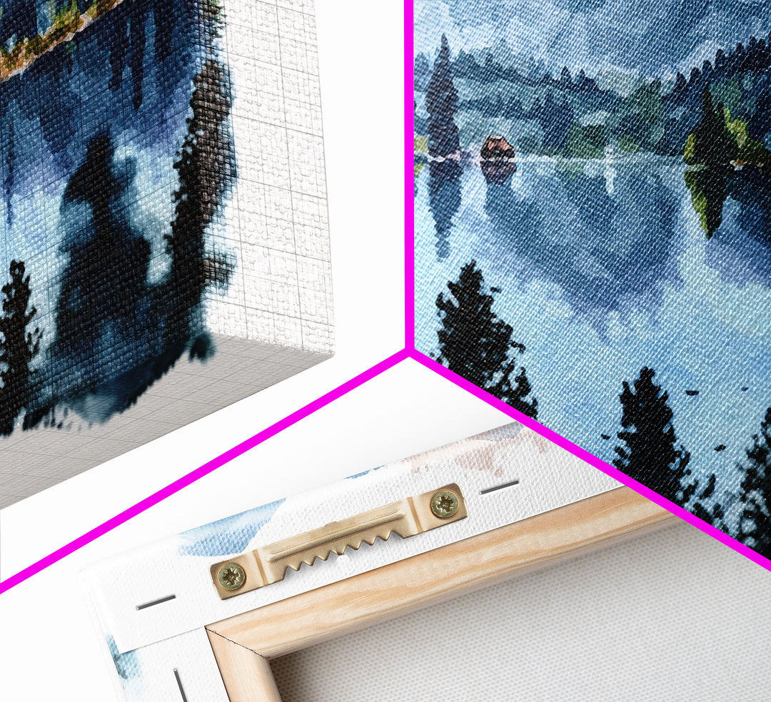 Lake Print, Nature Print, Landscape Print, Waterton National Park, Lake Painting, Landscape Painting, Waterton Art, Vintage Style State Park