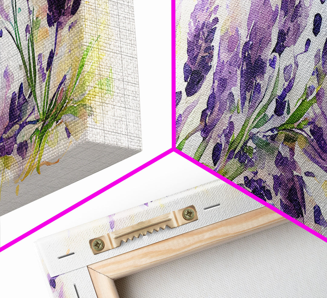 Floral wall art, Wild Lavender wall art, canvas print, watercolor painting of lavender flowers, Botanical art, farmhouse decor, Rustic art