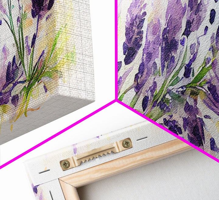 Floral wall art, Wild Lavender wall art, canvas print, watercolor painting of lavender flowers, Botanical art, farmhouse decor, Rustic art