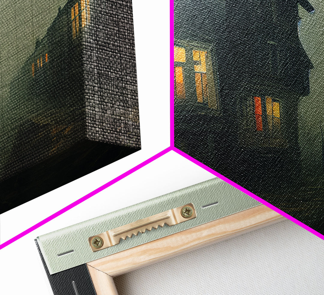 Creepy WildWest Art, canvas print, gloomy abandoned street