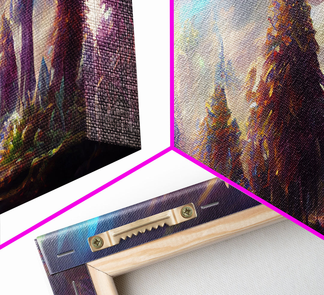 Psychedelic wall art canvas print, trippy wall art, Panoramic nature landscape wall art, fantasy art