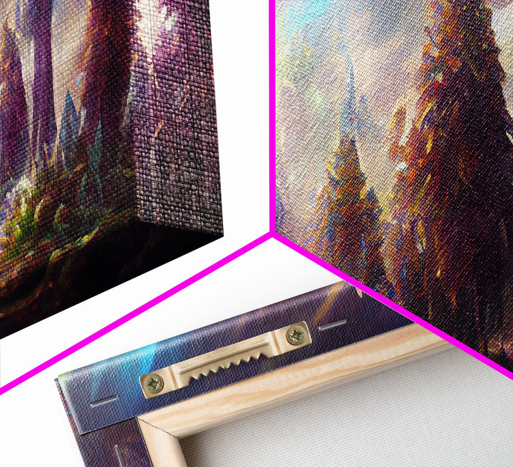 Psychedelic wall art canvas print, trippy wall art, Panoramic nature landscape wall art, fantasy art
