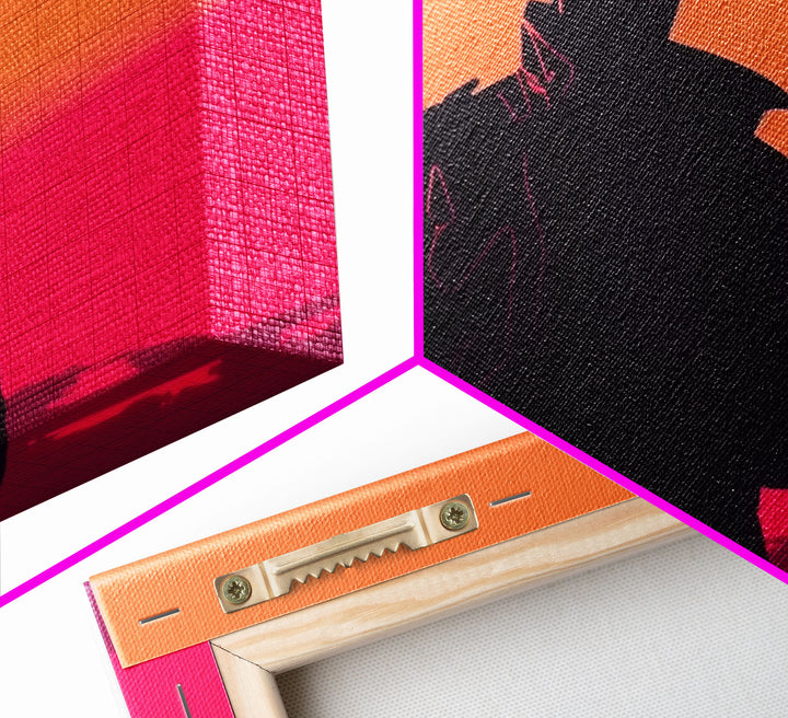Punk Wall Art | Framed Canvas Print | Living room art | Outrun Style | Retro | Synthwave Style | Wonderful art | Warm colors | Black shadow