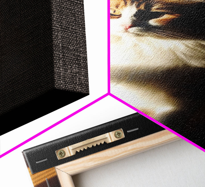 Portrait of a Calico Cat, Framed Canvas Print, Cat Art, Cat Photography, Cat Wall Art