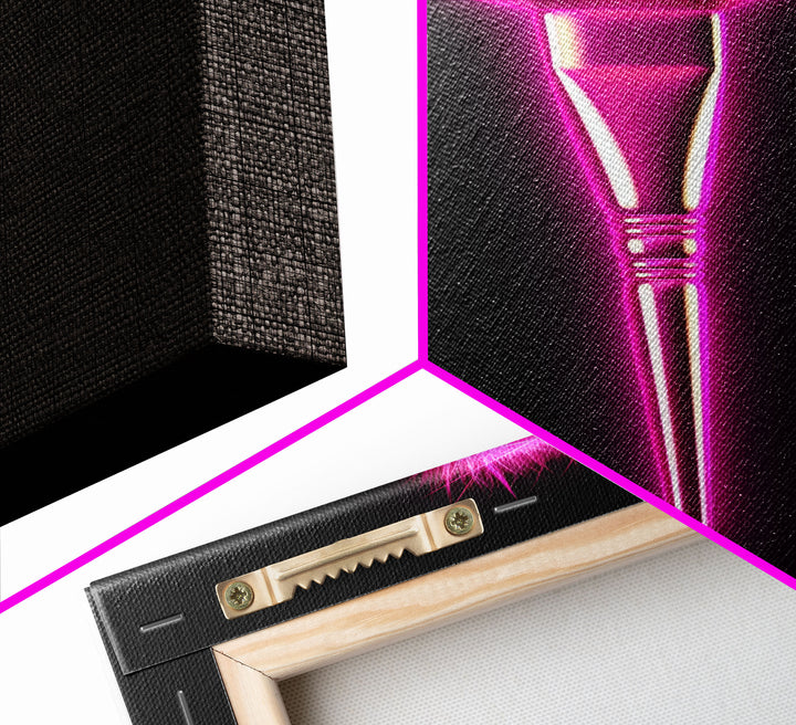 Pink Make Up Brush Wall Decor, Brush Art, Bedroom Wall Art, Minimalist Print, Wall Decor, Canvas Print, Wall Art, Framed Canvas