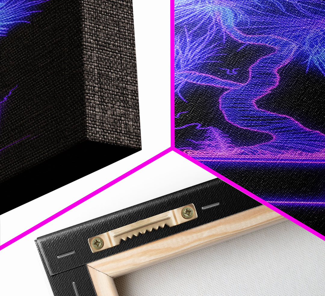 Violet Tropical Plant Wall Art, Potted Plant Wall Decor. Nature Art, Minimalist Print, Wall Decor, Canvas Print, Wall Art, Framed Canvas