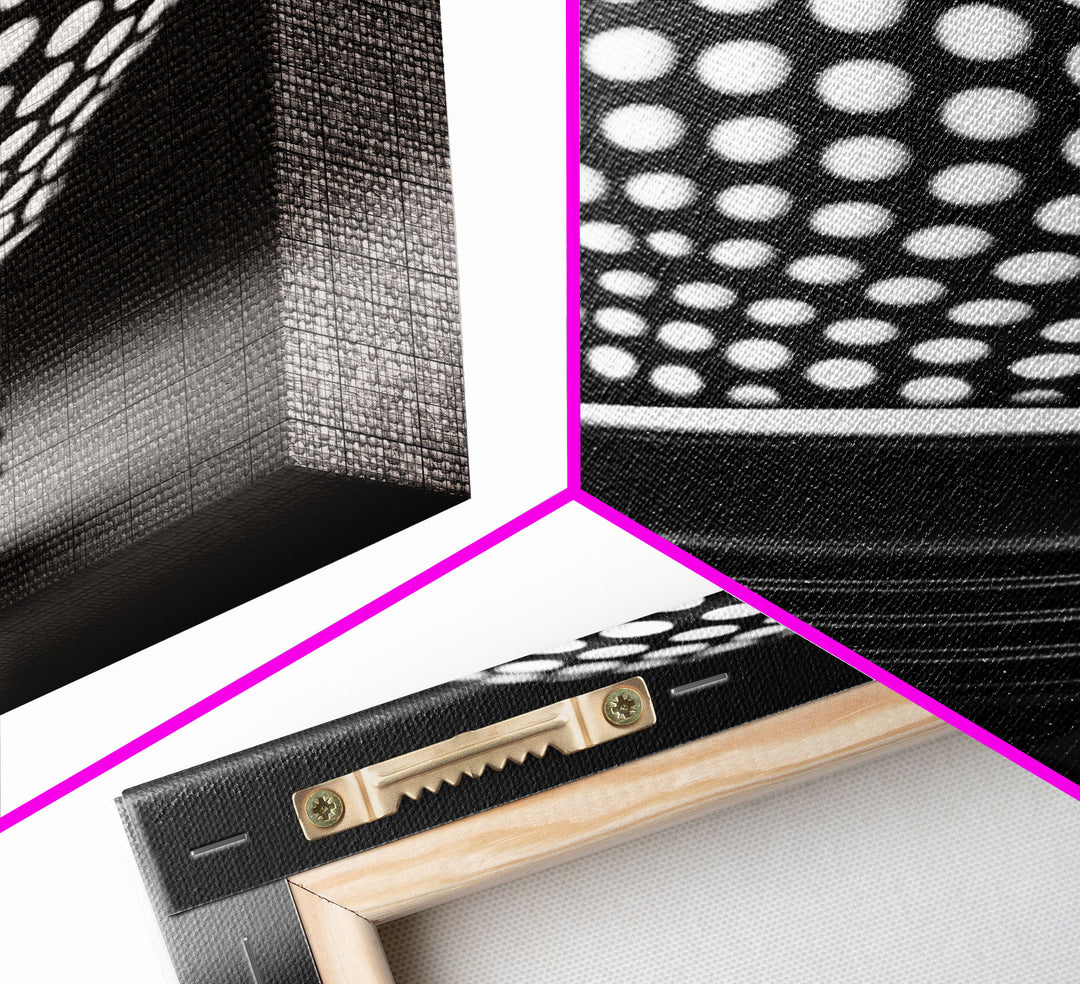 Dotted Light Bulb Wall Decor, Black And White Art, Dotted Art, Minimalist Print, Wall Decor, Canvas Print, Wall Art, Framed Canvas