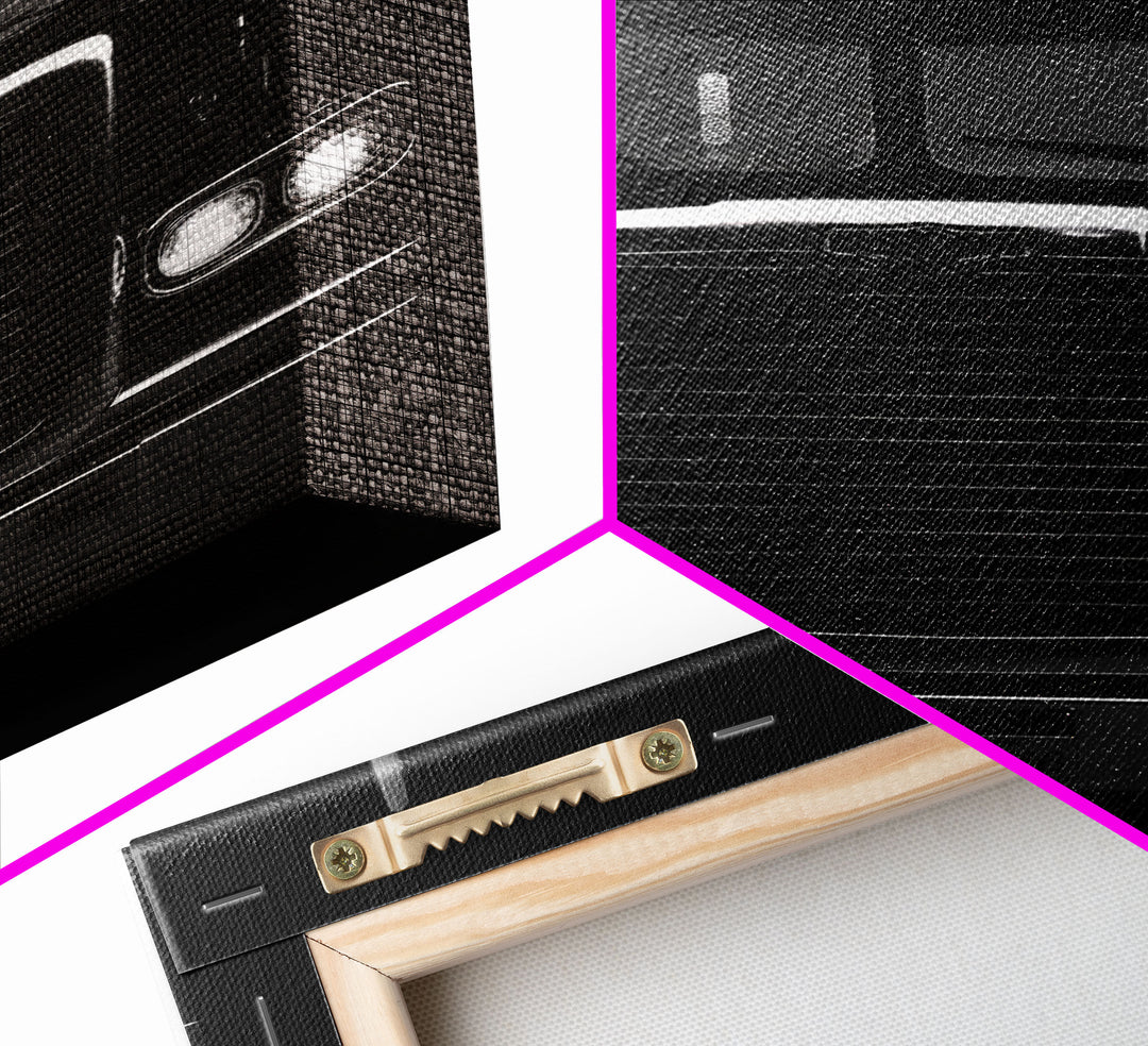 Semi Truck Wall Art, Big Rig Print, Black And White Print, Minimalist Print. Wall Decor, Canvas Art, Wall Art, Framed Canvas Wall Art