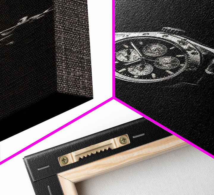 Classic Wrist Watch Wall Art, Watch Art, Watch Face, Black And White, Minimalist Print, Wall Decor, Canvas Print, Wall Art, Framed Canvas