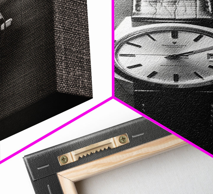 Classic Wrist Watch Wall Art, Watch Art, Watch Face, Black And White, Minimalist Print, Wall Decor, Canvas Print, Wall Art, Framed Canvas