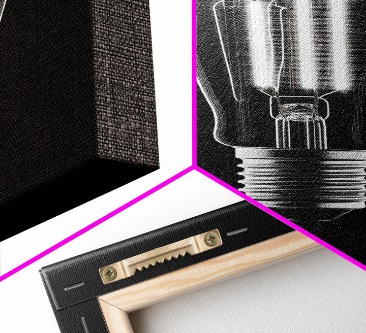 Light Bulb Wall Decor, Light Wall Art, Garage Art Print, Minimalist Print, Wall Decor, Canvas Print, Wall Art, Framed Canvas