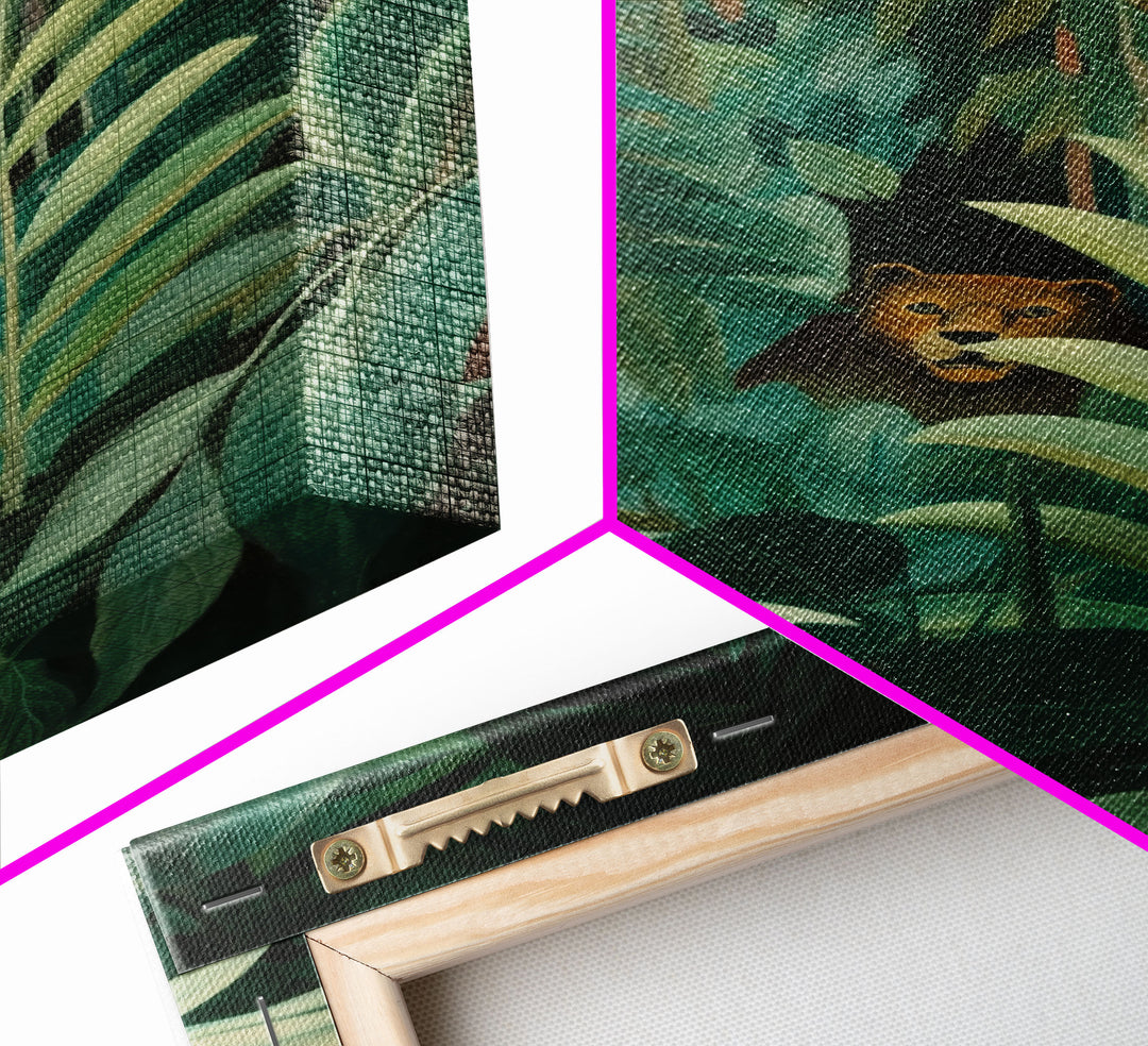 Tropical Botanical Wall Art, Framed Canvas Print or Poster Art, Maximalist Art, Jungle Print, Africa Art, Emerald Green Living Room Decor