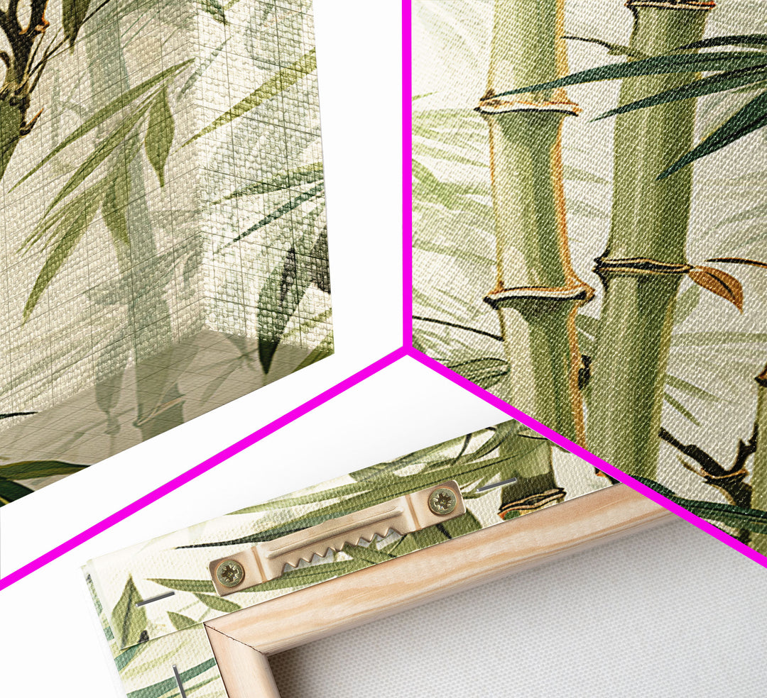 Minimalist Bamboo Wall Art Canvas Print, Zen / Meditation Decor