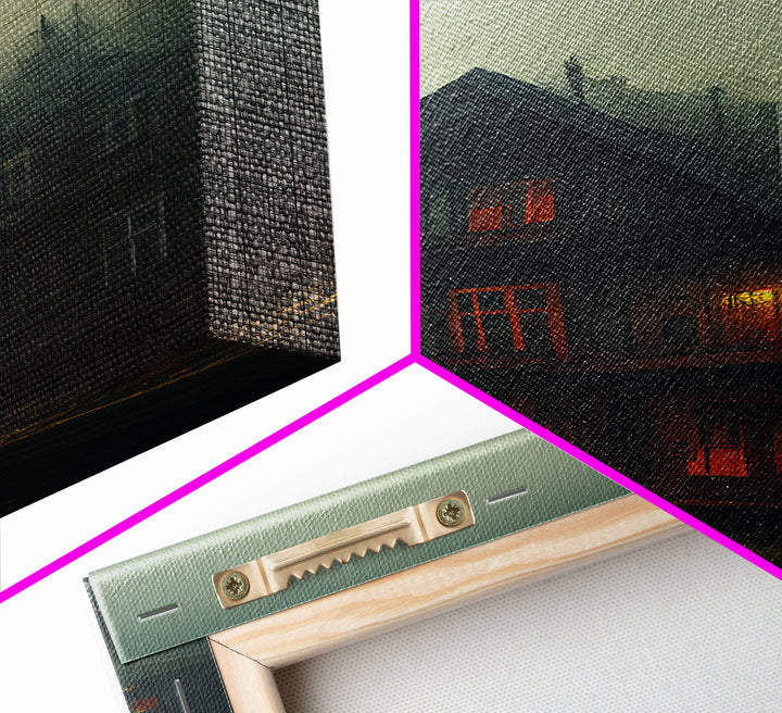 Spooky gloomy wall art, haunted house art, canvas print