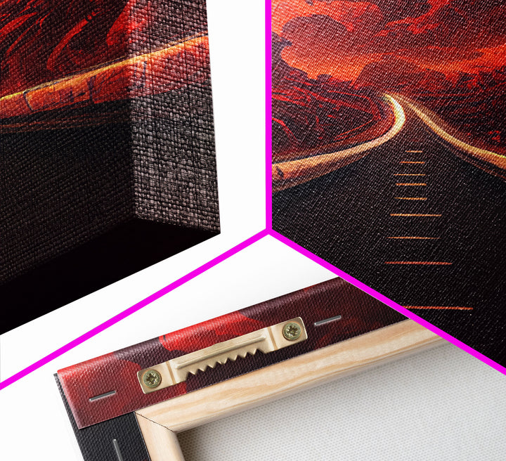 Highway to Hell, canvas print, Halloween wall art, spooky home decor
