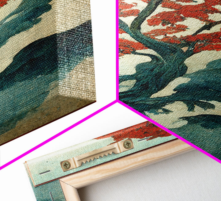 Japanese maple tree, fine art print, poster art, Vintage Japanese style wall art