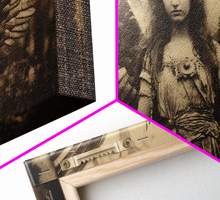 Tintype Photo Of An Angel, Angel Art, Angel Painting, Framed Canvas Print, Guardian Angel, Angel Art Print, Angel Wings, Religious Art