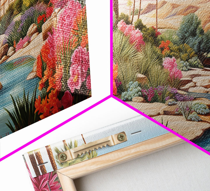 Summer Art, Desert Landscape Wall Art, Mountains Wall Print, Palm Trees Art, Panoramic Art, Wall Art, Canvas Art, Landscape Art, Office Art