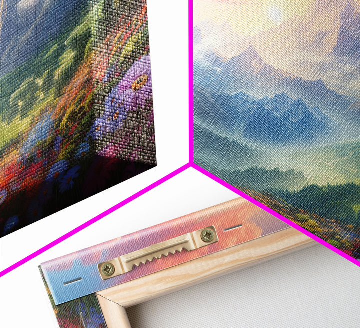 Mountain Painting Canvas Print, Colorful Art, Mountain Art, Landscape Painting, Mountain Wall Art, Nature Painting, Mountain Art Print
