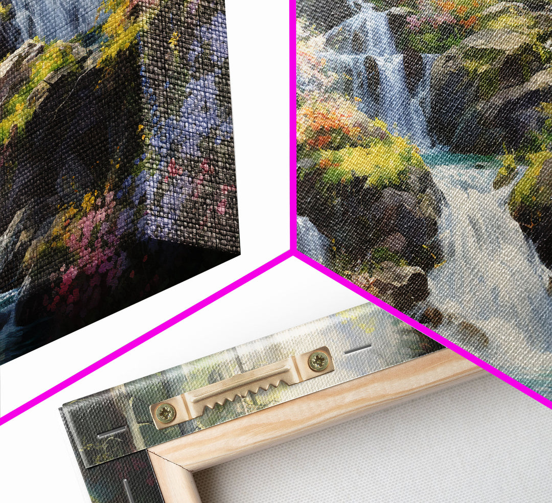 Waterfall Art, Framed Canvas Print, Modern Art Painting, Minimalist Wall Art, Waterfalls, Waterfall Painting, Waterfall Prints, Original Art