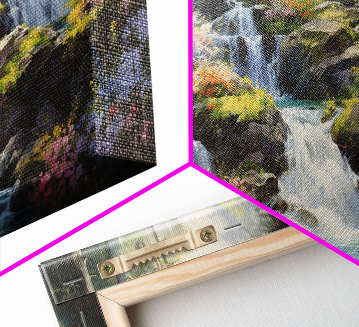 Waterfall Art, Framed Canvas Print, Modern Art Painting, Minimalist Wall Art, Waterfalls, Waterfall Painting, Waterfall Prints, Original Art