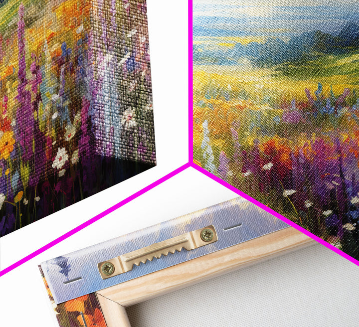 The Meadow, Gallery Wall Art, Framed Canvas Print, Original Oil Painting Reproduction Print, Landscape Art, Guest Room Decor