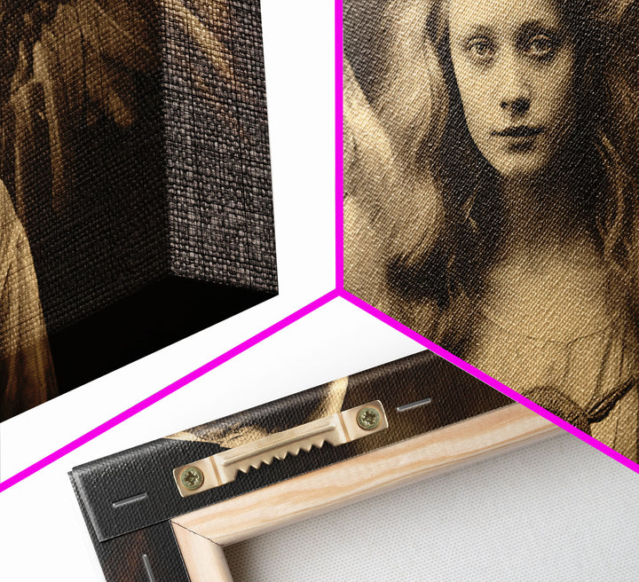 Tintype Photo Of An Angel, Angel Art, Angel Painting, Framed Canvas Print, Guardian Angel, Angel Art Print, Angel Wings, Religious Art