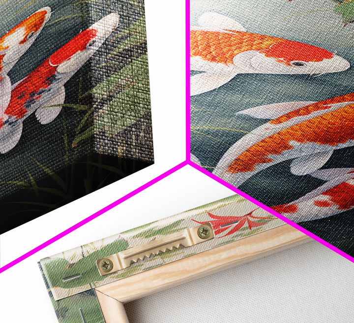 Fish Painting, Zen Wall Art, Koi Fish Wall Art, Fish Wall Art, Canvas Print, Wall Art, Vertical Art, Southern Decor, Office Wall Decor
