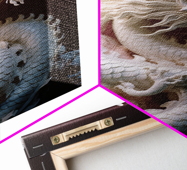 Dragon Art, Sculpture Wall Art, Asian Decor, Canvas Print, Wall Art, Vertical Print, Gift For Couples, Dorm Room Art, Living Room Prints