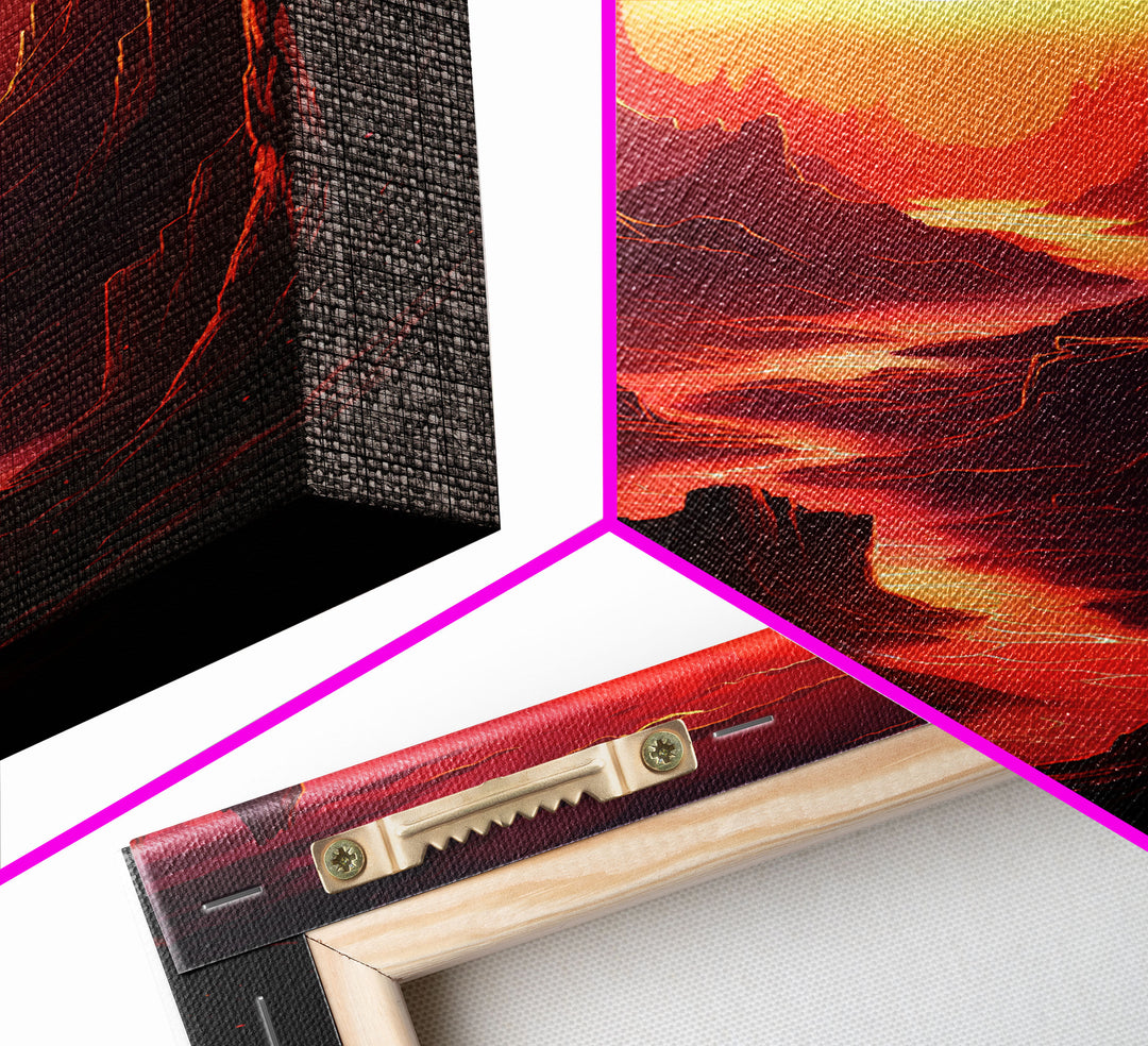 Sunset Wall Art, Fantasy Artwork, River Wall Print, Landscape Wall Art, Canvas Print, Wall Art, Vertical Art, Ranch Decor, Farmhouse Art