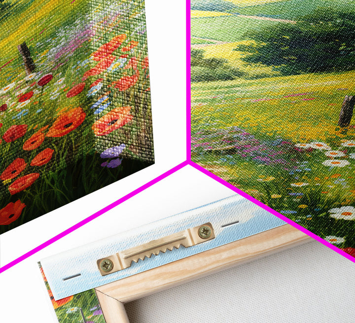 Countryside Wall Art, Wildflowers Wall Art, Meadow Wall Print, Canvas Print, Wall Art, Vertical Art, Country Wall Art, Landscape Art