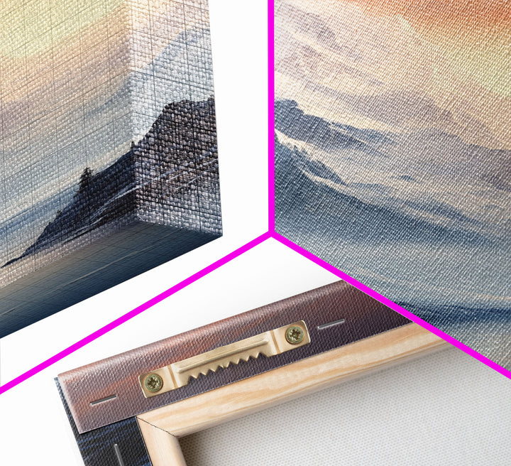 Winter Landscape, Mountains Wall Print, Sunset Wall Art, Canvas Print, Wall Art, Vertical Art, Engagement Gift, Camper Wall Decor, Room Art
