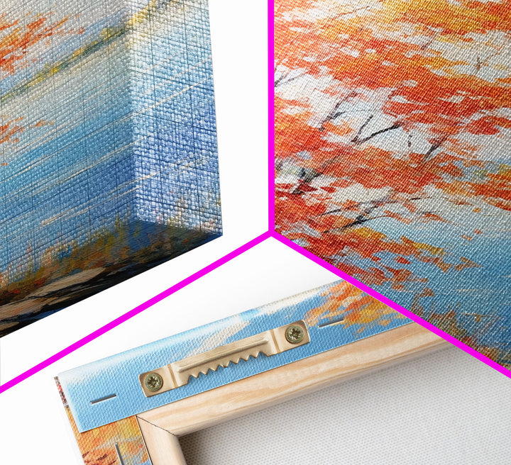 River Wall Art, Fall Art, Trees Wall Art, Landscape Art, Sunset Wall Art, Canvas Print, Wall Art, Vertical Art, Home Wall Decor, Office Art
