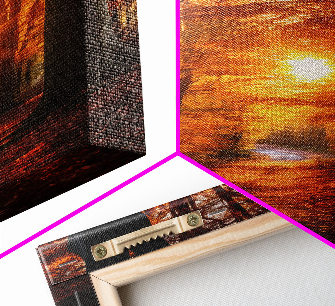 Fall Forest Art, Trees Art Print, Nature Wall Art, Sunset Art, Canvas Print, Wall Art, Vertical Art, Dining Room Prints, Hostess Gift