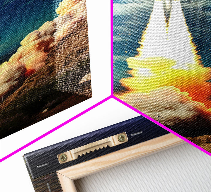 Space Rocket Wall Art, Space Art, Science Art Print, Spaceship Art, Canvas Print, Wall Art, Vertical Art, Unique Gift, Nerdy Home Decor