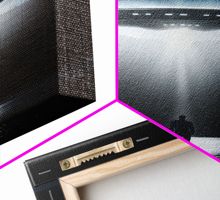 The Encounter, Framed Canvas Print, Scifi Canvas Art, UFO Photography