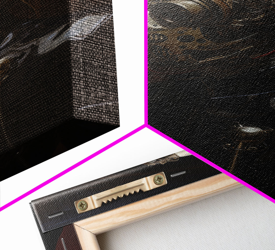 Halloween Cyborg, Creepy Art, Framed Canvas Print, Spooky Home Decor, Halloween Wall Art, Halloween Decorations, Scary Art