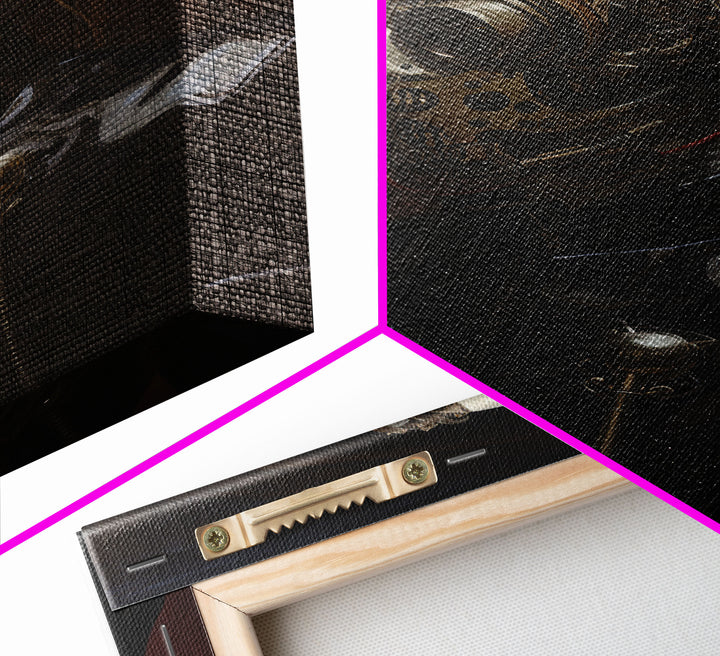 Halloween Cyborg, Creepy Art, Framed Canvas Print, Spooky Home Decor, Halloween Wall Art, Halloween Decorations, Scary Art