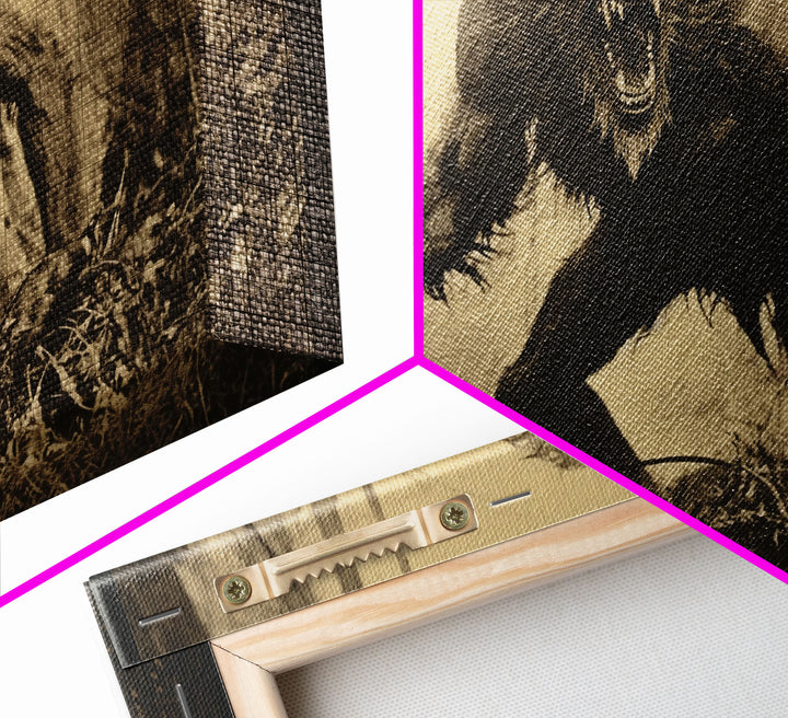 The Werewolf, 1800s Photograph Art, Creepy Halloween Decor, Framed Canvas Print, Vintage Tintype Photo Art, Halloween Art Print